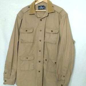 American Living Men's Tan Coat Utility Jacket with Multiple Pockets Size XXL